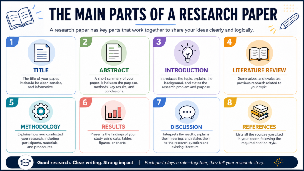 Main sections of a student research paper