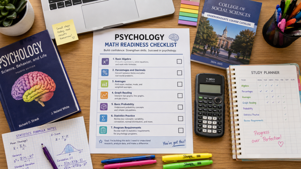 Psychology math readiness checklist for college students