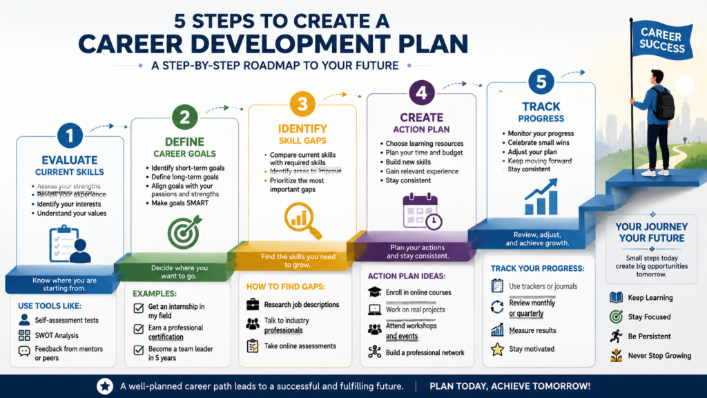Career development plan steps and goal-setting process