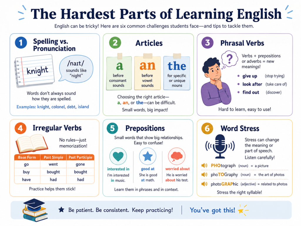 Common difficulties students face when learning English